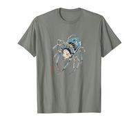 Jorogumo Yokai Spider Vintage Japanese Folklore Horror Art T-Shirt, Men, Olive Heather, X-Large