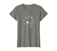 Jorogumo Yokai Spider Vintage Japanese Folklore Horror Art T-Shirt, Women, Olive Heather, X-Large