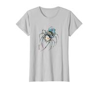Jorogumo Yokai Spider Vintage Japanese Folklore Horror Art T-Shirt, Women, Silver Grey, Medium