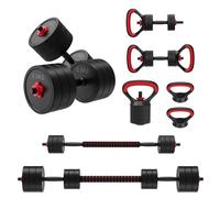 JOROTO 30KG 4-in-1 Dumbbell Set, Adjustable Kettlebell Weights with Connector (1.25/2.5/5/10KG) for Men & Women, Push Up Stand & Ab Roller - Home Gym Workout