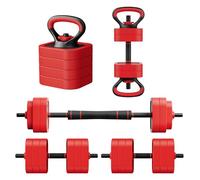 JOROTO 30KG Adjustable Dumbbell Set 4-in-1 - Dumbbell, Barbell, Kettlebell & Push-Up Stand with 8x1.25KG + 8x2.5KG Iron Sand Plates, Non-Slip Grip, Compact for Home Gym, Strength Training & Fitness
