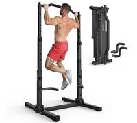 JOROTO Foldable Power Tower Pull Up Bar Station, Height Adjustable Adjust Chin Up Bar Stand, 5-in-1 Workout Dip Station For Home Gym Strength Training Equipment, 380LBS/172KG Capacity