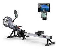 JOROTO Rowing Machines, Foldable Air Magnetic Rowing Machine with 10 Resistance Levels, Supports Bluetooth & Kinomap, 158KG Capacity, Smart Backlit Monitor, Heavy-Duty Indoor Rower for Home & Gym Use