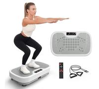 JOROTO Vibration Plate, Vibration Plate Exercise Machine for Lymphatic Drainage & Weight Loss, 99 Intensity Levels, 9 Programs, 2 Resistance Bands, Whole Body Workout at Home
