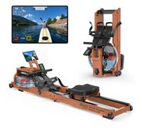 JOROTO Wooden Foldable Rowing Machine for Home Gym, Foldable Oak Wood Rower with Water Resistance, Bluetooth Connectivity & Adjustable Tablet Holder, 400LBS Weight Capacity