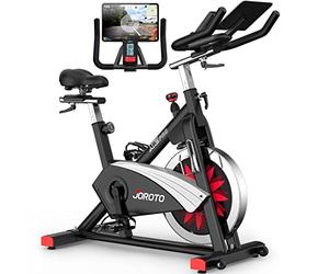 JOROTO X2/X2PRO Exercise Bike, Quiet Magnetic Resistance Stationary Bike with LCD Display, 18KG Flywheel, Smooth Belt Drive, Indoor Cycling Spin Bike for Home Cardio Workout, 160KG Capacity