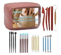 Jorsun Natural Air-Dry Clay 10LBs With 23 Pcs Pottery Tools, Non-Toxic All-Purpose Modeling Compound Sculpting Tool Set (Terra Cotta & Tools)