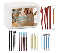 Jorsun Natural Air-Dry Clay Natural, Non-Toxic All-Purpose Compound 10LBs with 23 Pcs Pottery Tools Clay Sculpting Tool Set, All-Purpose Modeling Clay (White & Tools)