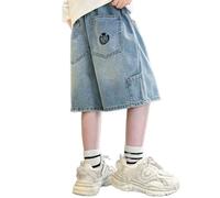 Jorts Shorts Baggy Star Elastic Waist Oversized Jean Boys Hunting Pants Size Blue