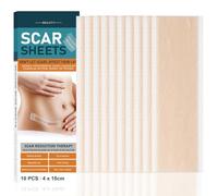 JORUN 10 Pcs Large Silicone Scar Sheets Medical Silicone Scar Tape - Self-Adhesive Reusable Silicone Tape Scars Strips - for Skin Trauma Surgery,Keloids,C-Section Scars,Acne（5.9" * 1.6"）