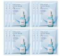 JORUN 12 Pcs Essence Hydrating Sheet Collagen Face Mask Set - Korean Sheet Masks Moisturizing,Anti-Aging, Brightening Face Masks Skincare Multipack - Vegan for All Skin Types