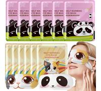 Jorun 12 Pcs Steam Heated Eye Mask for Dry Eyes - Cute Animal Shapes Disposable Self Heating Warming Eye Mask - Can Eyes Fatigue Relief, Relax for Girls & Woman