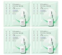 JORUN 12 Pcs Vitamin C Hydrating Sheet Face Mask Set - Korean Sheet Masks Moisturizing,Anti-Aging, Brightening Face Masks Beauty Multipack - Vegan Face Mask Skincare for All Skin Types