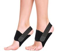 Jorun 2 Pcs Arch Support Braces - Adjustable Black With Gel Pad Foot Arch Support Bands - for Collapsed Arches, Flat Feet, and Plantar Fatigue