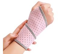 Jorun 2 Pcs Wrist Supports Pink Wrist Brace Left Right Hand Adjustable Compression - Soft Breathable Wrist Straps Support - for Pain Relief, Sports,Work Men and Women Wrist Bandage
