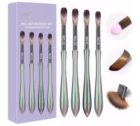 JORUN 4 Pcs Acrylic Nail Brush Set - Professional Size 6/8/10/12 Acrylic Brush Strong Durable Acrylic Nail Brushes Nail Art Brushes - Acrylic Brushes for Nails for Home DIY Salon