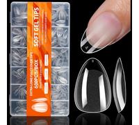 Jorun 600 Pcs Extra Short Almond Gel Nail Tips False Nails Extensions