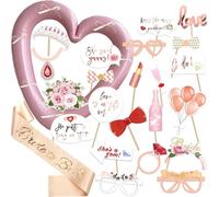 JORUN Hen Party Photo Booth Props Rose Gold Party Accessories for Adults - Bridal Shower Selfie Frame Hen Do Decoration