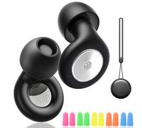 JORUN High Decibel Noise Cancelling Ear Plugs for Sleep - with 5 Pairs Disposable Foam Ear Plugs Set - 35dB Reusable Earplugs for Sleep,Travel,Hearing Protection(Black,XS,S,M,L)