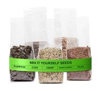 Jorus Mix It Yourself Seeds - 5 Separate Seed Packs for Custom Blends - Chia, Hemp, Pumpkin, Flax & Sunflower, Natural Source of Fibre & Protein, 5 × 200 g