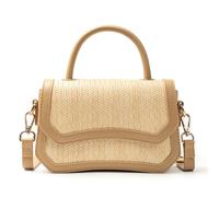 Joryin Straw Crossbody Purse for Women. Woven Top Handle Bag Brown Hobo Handbag Flap Small Straw Beach Bag for Summer