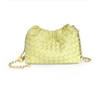 Joryin Trendy Dumpling Women's Crossbody Bag - Evening Clutch Hobo Cloud Purse, Woven Leather-lemonade