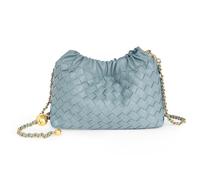 Joryin Trendy Dumpling Women's Crossbody Bag - Evening Clutch Hobo Cloud Purse, Woven Leather-pastel Blue