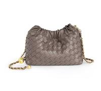 Joryin Trendy Dumpling Women's Crossbody Bag - Evening Clutch Hobo Cloud Purse, Woven Leather-taupe