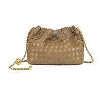 Joryin Woven Women's Crossbody Bag & Evening Purse, Trendy Dumpling Clutch & Hobo Cloud Shoulder Bag Trendy Dumpling Clutch, Woven Leather-acorn