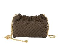 Joryin Woven Women's Crossbody Bag & Evening Purse, Trendy Dumpling Clutch & Hobo Cloud Shoulder Bag Trendy Dumpling Clutch, Woven Suede-coffee