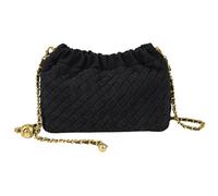 Joryin Woven Women's Crossbody Bag & Evening Purse, Trendy Dumpling Clutch & Hobo Cloud Shoulder Bag Trendy Dumpling Clutch, Woven Suede-black