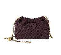 Joryin Woven Women's Crossbody Bag & Evening Purse, Trendy Dumpling Clutch & Hobo Cloud Shoulder Bag Trendy Dumpling Clutch, Woven Suede-wine