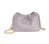 Joryin Woven Women's Crossbody Bag & Evening Purse, Trendy Dumpling Clutch & Hobo Cloud Shoulder Bag Trendy Dumpling Clutch, Woven Leather-thistle, S