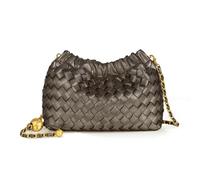 Joryin Woven Women's Crossbody Bag & Evening Purse, Trendy Dumpling Clutch & Hobo Cloud Shoulder Bag Trendy Dumpling Clutch, Woven Leather-metallic Taupe