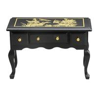 Jorzer 1 12 Scale Dollhouse Furniture, 3.7x1.5x2.7 Vintage Victorian Doll House Table with 3 Drawers Miniature Table Study Room Dollhouse Furniture for Room Scene Decor