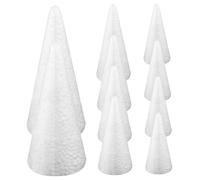 Jorzer 10PCS Foam Cones Polystyrene Cone Foam Cones for Christmas Craft Supplies Assorted Sizes Crafting Cones for Christmas Tree Gnomes Making DIY Art Projects