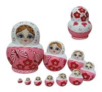 Jorzer 10Pcs/Set Russian Nesting Dolls, Wooden Matryoshka Doll Set with Butterfly Printing Effortless Disassembly & Assembly Nesting Dolls for Collection Decor.