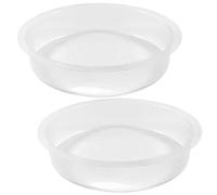 Jorzer 2 PCS Plastic Round Bird Feeder Water Bowl, Wild Birds Seed Feeding Station Tray Bird Bath Bowl, Garden Bird Water Dish Round Birdbath for for Birds Outside