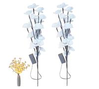Jorzer 2PCS Lighted Branches, White Butterfly Orchid Branch Lights Artificial Phalaenopsis Bouquet Decorative Flower Shape Lamp for Home Vase Decoration Home