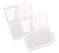 Jorzer 2PCS Sewing Thread Storage Holds 42 Spool Thread Holder Empty Visible Cotton Reel Storage Plastic Leakproof Sewing Box for Sewing Spools Transparent