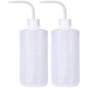 Jorzer 2PCS Tattoo Wash Bottle 500ml/17oz Safety Tattoo Squeeze Bottle with Scale Plastic Squeeze Water Bottles for Liquids, Succulent Watering, Irrigation