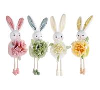 Jorzer 4Pcs Easter Tree Ornaments, Multicolor Hanging Plush Easter Bunny for Happy Party Favors Home Decoration Supplies Tree Ornaments, for, Bunny.