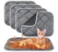 Jorzer 4PCS Self Heating Cat Pad 16x20 inch Soft Cozy Non Slip Self Warming Cat Mat Washable Pet Mat for Indoor Outdoor Grey