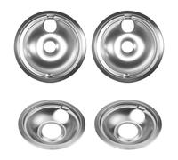 Jorzer 4PCS Stove Burners Drip Pan, 6&8 Inch Burners Drip Pans, Heat-Resistant Stainless Steel Electric Stove Drip Pans Drip Pans for Electric Stove