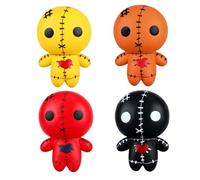 Jorzer 4Pcs Voodoo Dolls Slow Rising Cute Squeeze Ghost Doll Soft Stress Relief Toy Creepy for Halloween Christmas Toys, 4 Colors