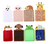Jorzer 8PCS Sensory Mats Set Soft Animal Sensory Toys with Different Textures Engaging Stress Relief and Focus Board for Development Toys Games