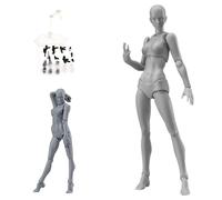 Jorzer Action Figures Toy 5.1in Movable Joints Flexible Drawing Figures Model with Base Lightweight Posable Drawing Figure for Sketching, Painting, Artists (Female)