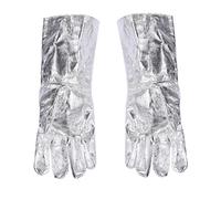 Jorzer Aluminum Foil Gloves High Temperature Heat Resistant Gloves for Radiation Resistant Thermal Insulation Silver 1Pair
