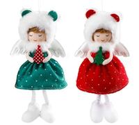 Jorzer Angel Ornaments for Christmas Tree 2Pcs Cute Xmas Themed Decorative Angel Doll Hanging Sleeping Face Christmas Decorations for Home Wreath Party Ornaments