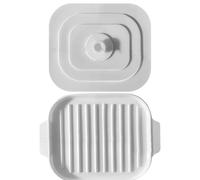 Jorzer Bacon Rack for Oven Microwave Bacon Cooker with Lid 11x8.2 Rectangle Microwave Bacon Tray Silicone Bacon Pan with 2 Handle Heat Resistant Grooved Bacon Cooker